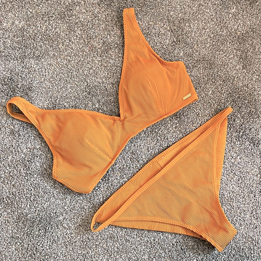 Roxy Love Collection Swim Ribbed Bikini - Burnt Orange Size L